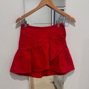 MOTHER Red Denim Mini Skirt